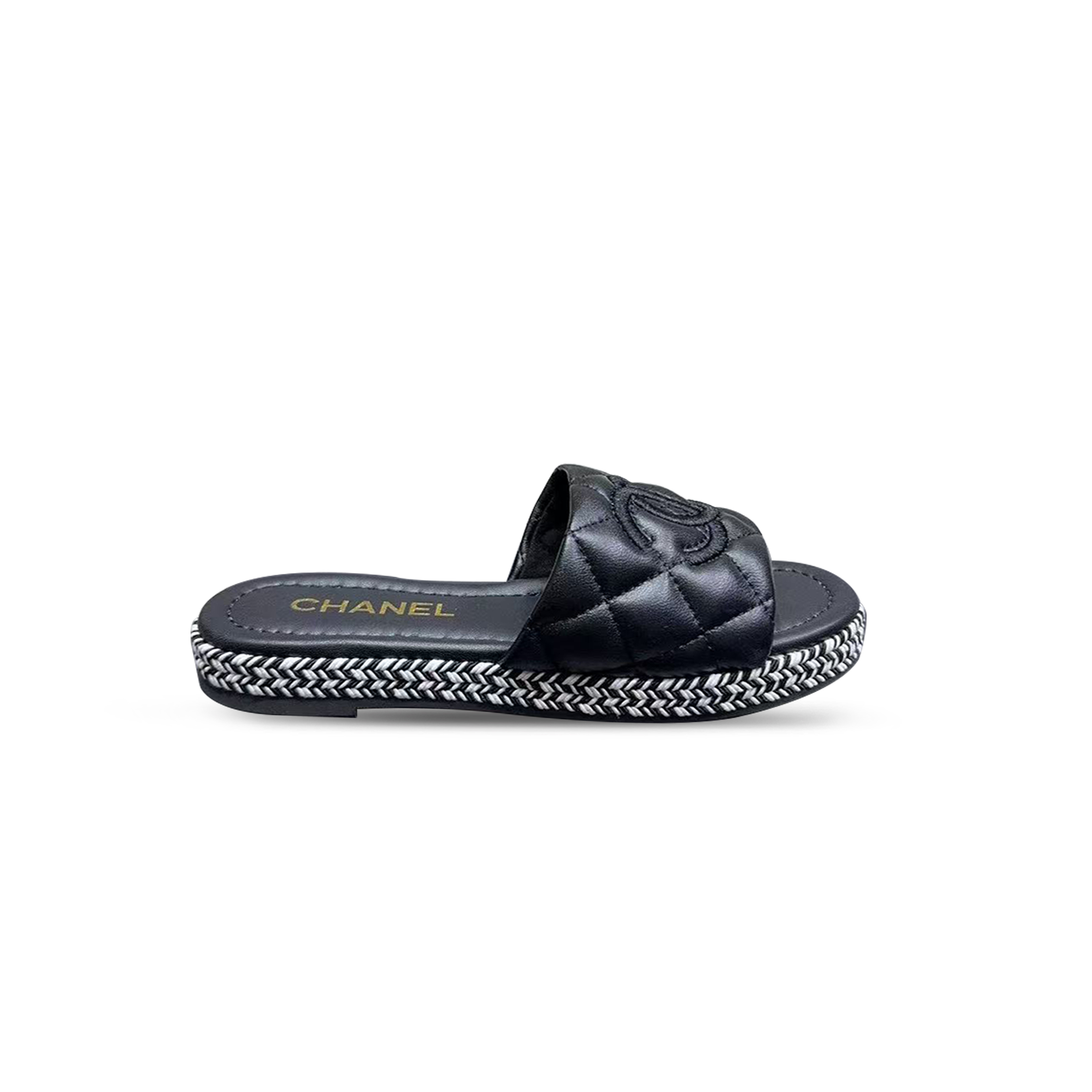CHANEL LAMBSKIN MULE SLIPERS BLACK 391778